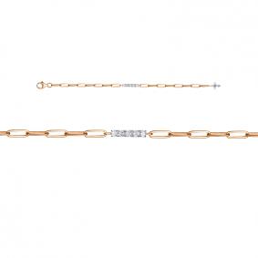 Золотой браслет КЮЗ Del'ta D7703601ш с фианитом D7703601ш фото