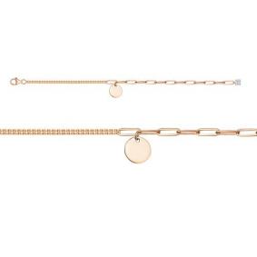 Золотой браслет КЮЗ Del'ta D7703649ш с фианитом D7703649ш фото