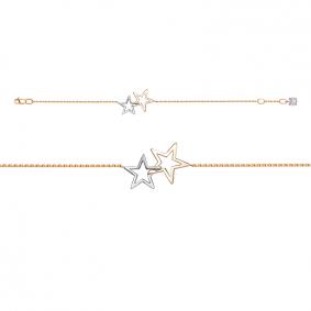 Золотой браслет КЮЗ Del'ta D7703747 с фианитом D7703747 фото