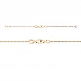 Золотой браслет КЮЗ Del'ta D7703748 с фианитом D7703748 фото