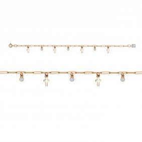 Золотой браслет КЮЗ Del'ta D7704148 с фианитом D7704148 фото