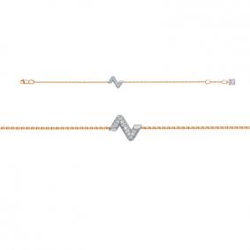 Золотой браслет КЮЗ Del'ta D7704699 с фианитом D7704699 фото