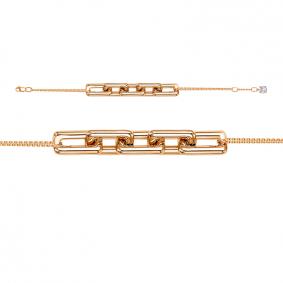 Золотой браслет КЮЗ Del'ta D7705191 с фианитом D7705191 фото