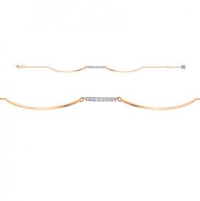 Золотой браслет КЮЗ Del'ta D7705254 с фианитом D7705254 фото