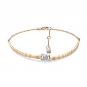 Золотой браслет КЮЗ Del'ta D7706002 с фианитом D7706002 фото