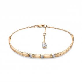 Золотой браслет КЮЗ Del'ta D7706004 с фианитом D7706004 фото