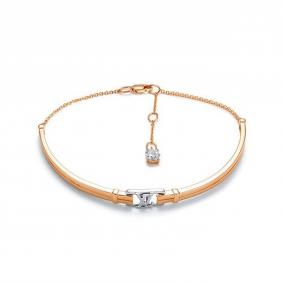 Золотой браслет КЮЗ Del'ta D7706296 с фианитом D7706296 фото