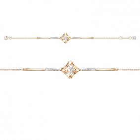 Золотой браслет КЮЗ Del'ta D7707291 с фианитом D7707291 фото