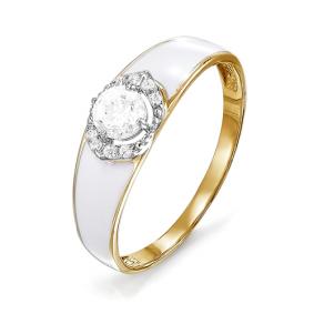 Золотое кольцо КЮЗ Del'ta D910111 с фианитом и эмалью D910111 фото