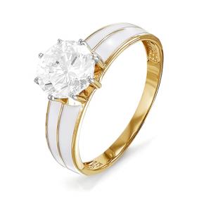 Золотое кольцо КЮЗ Del'ta D910112 с фианитом и эмалью D910112 фото