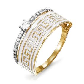 Золотое кольцо КЮЗ Del'ta D910113 с фианитом и эмалью D910113 фото