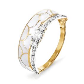 Золотое кольцо КЮЗ Del'ta D910115 с фианитом и эмалью D910115 фото