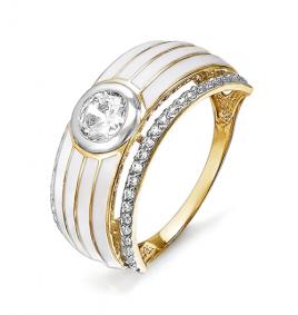 Золотое кольцо КЮЗ Del'ta D910117 с фианитом и эмалью D910117 фото