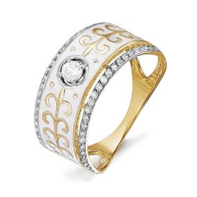 Золотое кольцо КЮЗ Del'ta D910120 с фианитом и эмалью D910120 фото