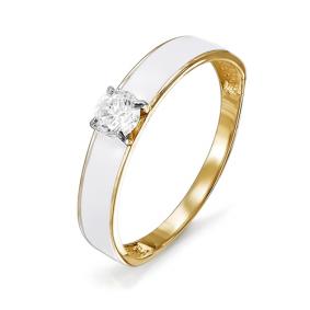 Золотое кольцо КЮЗ Del'ta D910125 с фианитом и эмалью D910125 фото