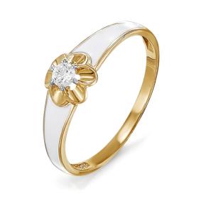 Золотое кольцо КЮЗ Del'ta D910128 с фианитом и эмалью D910128 фото