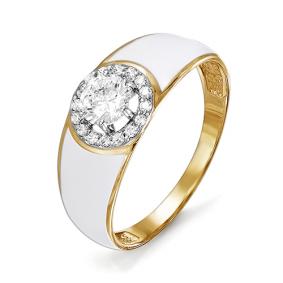 Золотое кольцо КЮЗ Del'ta D910132 с фианитом и эмалью D910132 фото