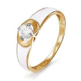 Золотое кольцо КЮЗ Del'ta D910133 с фианитом и эмалью D910133 фото