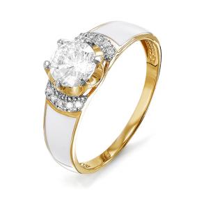 Золотое кольцо КЮЗ Del'ta D910134 с фианитом и эмалью D910134 фото