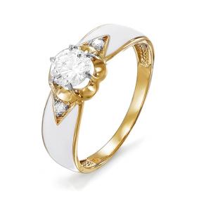 Золотое кольцо КЮЗ Del'ta D910135 с фианитом и эмалью D910135 фото