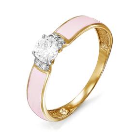 Золотое кольцо КЮЗ Del'ta D910150 с фианитом и эмалью D910150 фото