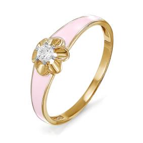 Золотое кольцо КЮЗ Del'ta D910154 с фианитом и эмалью D910154 фото