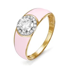 Золотое кольцо КЮЗ Del'ta D910158 с фианитом и эмалью D910158 фото