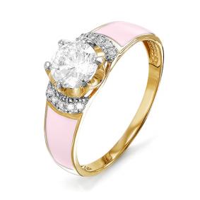 Золотое кольцо КЮЗ Del'ta D910160 с фианитом и эмалью D910160 фото