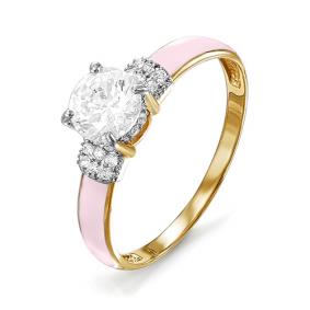 Золотое кольцо КЮЗ Del'ta D910163 с фианитом и эмалью D910163 фото