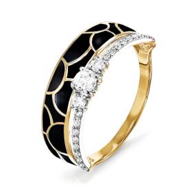 Золотое кольцо КЮЗ Del'ta D910168 с фианитом и эмалью D910168 фото