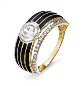 Золотое кольцо КЮЗ Del'ta D910170 с фианитом и эмалью D910170 фото