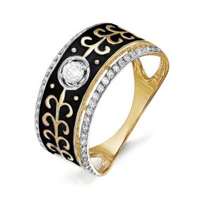 Золотое кольцо КЮЗ Del'ta D910173 с фианитом и эмалью D910173 фото