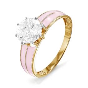 Золотое кольцо КЮЗ Del'ta D910192 с фианитом и эмалью D910192 фото