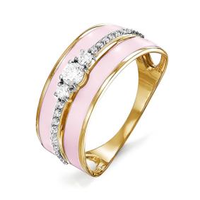 Золотое кольцо КЮЗ Del'ta D910199 с фианитом и эмалью D910199 фото