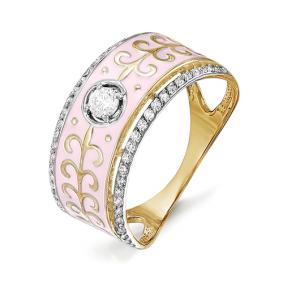 Золотое кольцо КЮЗ Del'ta D910200 с фианитом и эмалью D910200 фото