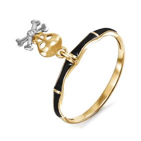 Золотое кольцо КЮЗ Del'ta D910217 с фианитом и эмалью D910217 фото