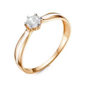 Золотое кольцо КЮЗ Del'ta D910418 с фианитом и эмалью D910418 фото