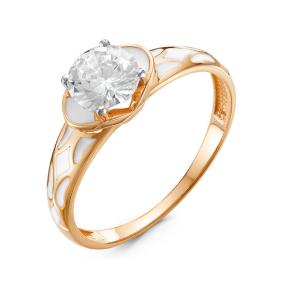 Золотое кольцо КЮЗ Del'ta D910420 с фианитом и эмалью D910420 фото