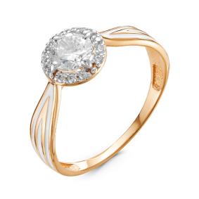 Золотое кольцо КЮЗ Del'ta D910422 с фианитом и эмалью D910422 фото