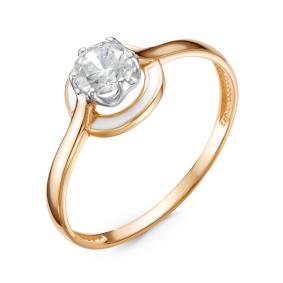 Золотое кольцо КЮЗ Del'ta D910424 с фианитом и эмалью D910424 фото