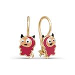 Золотые серьги КЮЗ Del'ta D920013 с эмалью D920013 фото