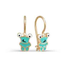 Золотые серьги КЮЗ Del'ta D920016 с эмалью D920016 фото