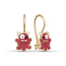 Золотые серьги КЮЗ Del'ta D920017 с эмалью D920017 фото