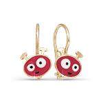 Золотые серьги КЮЗ Del'ta D920030 с эмалью D920030 фото