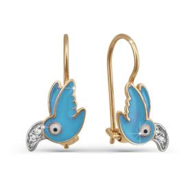 Золотые серьги КЮЗ Del'ta D920061 с фианитом D920061 фото