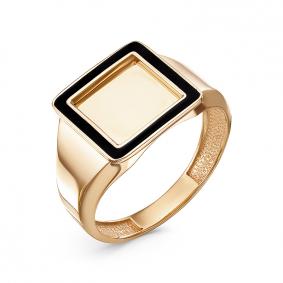 Золотая мужская печатка КЮЗ Del'ta с эмалью D940488 D940488 фото