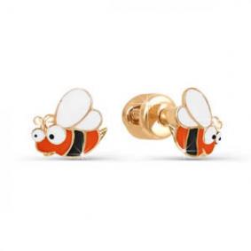 Золотые серьги КЮЗ Del'ta D950030 с эмалью D950030 фото