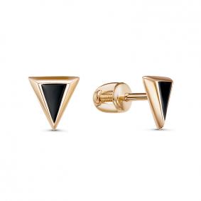 Золотые серьги КЮЗ Del'ta D950493 с эмалью D950493 фото