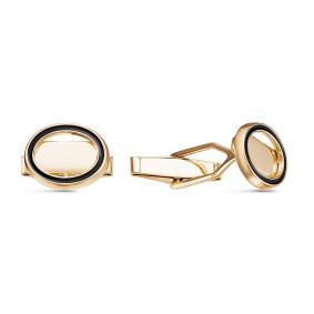 Золотые запонки КЮЗ Del'ta D960487 с эмалью D960487 фото