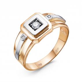 Золотое кольцо КЮЗ Del'ta DБР040191 с бриллиантом DБР040191 фото